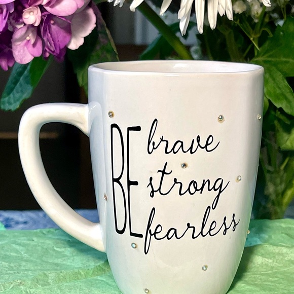 Coffee tea bling rhinestone mug handcrafted New - Picture 2 of 5